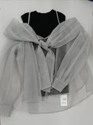 グレーりぼんシャツ黒キャミニット|SNIDEL