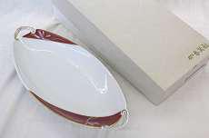 ベネチアンレッド 舟型トレー|香蘭社