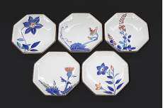 染錦 絵変わり小皿|14代 辻常陸