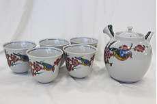 做古九谷手花鳥絵 茶器|九谷焼