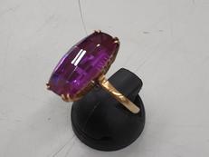 リング|ピンク石付