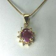 K18ルビー・ダイヤ付ネックレス　4.2G|K18ルビー・ダイヤ付ネックレス