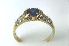 K18ブルーサファイア・ダイヤ付リング|K18ブルーサファイア