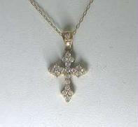 K18ダイヤクロスネックレス　0.8CT 総重量1.8G|K18ダイヤクロスネックレス