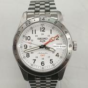 セイコー5　GMT 自動巻き　裏蓋スケルトン　付属品あり|SEIKO