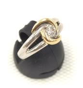 K18PT900石付きリング|N/B