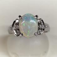 リング 天然オパール|-