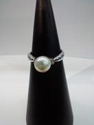 パール付きリング|-