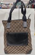 GGキャンバス　レザートートバッグ|GUCCI