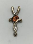 オレンジ石付きペンダントトップ|K18WG