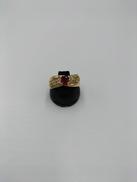 赤石付きリング|K18