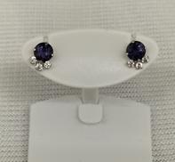 青石付きピアス|K10 K14WG