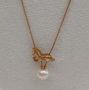 パール付きネックレス|K18