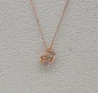 ピンク系石付きネックレス|K10/D0.01CT/ST