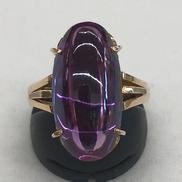 紫石付きリング|K18