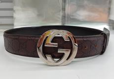 インターロッキングGレザーベルト|GUCCI