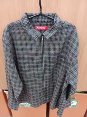 SUPREME BOUCLE ZIP UP SHIRT BL|SUPREME