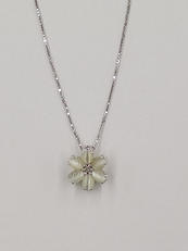 K18WG石付きネックレス|K18WG