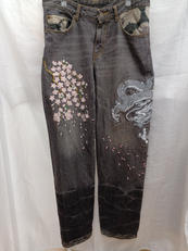 刺繍入りデニムパンツ|百花繚乱
