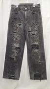 HIGH DAMDGE STRAIGHT DENIM PAN|GRANCY