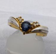 K18PT900コンビ青石リング|宝石付きリング