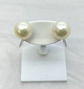 パール付きK14WGイヤリング|宝石付きイヤリング