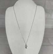 K10WG クロスモチーフネックレス|宝石付きネックレス