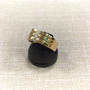 三連ダイヤモンド付リング|K18