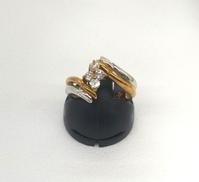 K18PT900混合リング ダイヤ付|9号