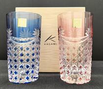 江戸切子ペアタンブラー<幕襞に四角籠目紋>|KAGAMI