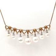 K18パール付きリバーシブルトネックレス|11.3G