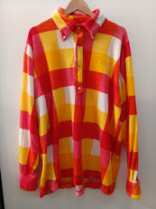 長袖シャツ ハーフボタン RED×YEL|EVISU