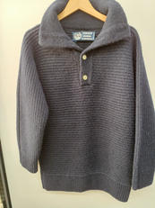 圧縮ウールニット ハーフボタン NVY|DERKOGNER