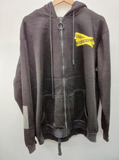 ジップパーカー BLK|OFF-WHITE