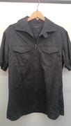 半袖シャツ　ジップアップ　BLK|BURBERRY