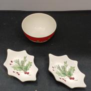 クリスマスボウル、リーフボウルセット|LENOX