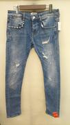 Y2K　スタッズ付ダメージスキニー　裾ジップ|ZARA MAN