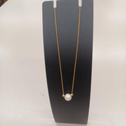 パール付き付きネックレス|K18