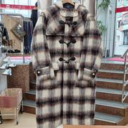 シャギーチェックダッフルコート|HARE