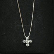 クロスダイヤネックレス|K14