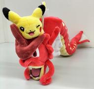赤いギャラドスとピカチュウ|ポケモン